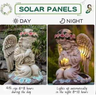 Ángel rezando con luz solar