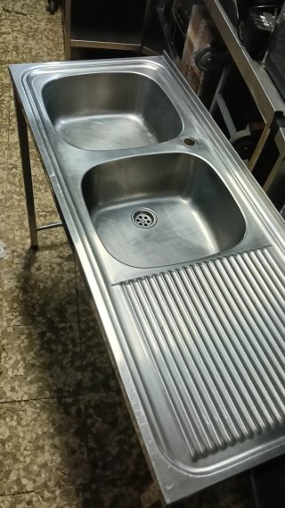 Fregadero  120x50cm con patas acero inoxidable