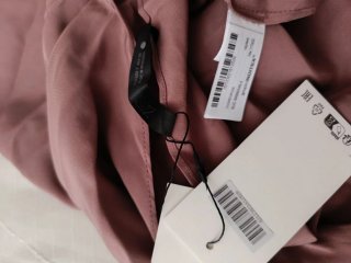 Vestido largo asimétrico con volantes zara talla S