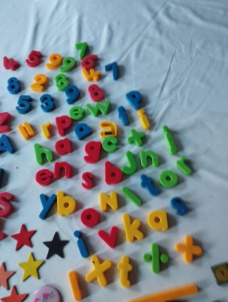 Lote 120 piezas magnéticas letras y números