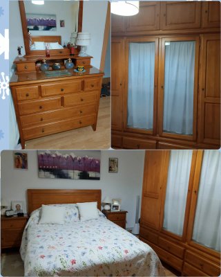 Dormitorio completo pino mazizo
