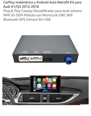 Kit CarPlay Android Auto Audi A1/Q3 2012-2018