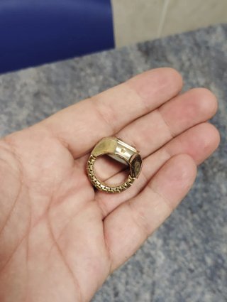 Anillo Reloj Vintage Quartz Dorado