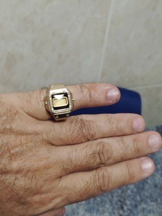 Anillo Reloj Vintage Quartz Dorado