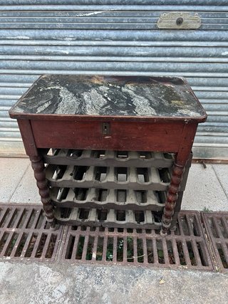 Mueble secreter antiguo madera y cristal