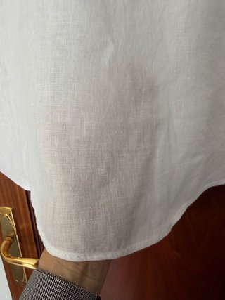 Camisa Zara Lino Blanca Talla XL