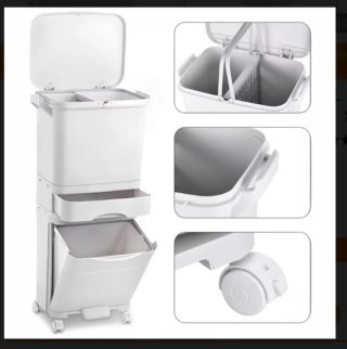 Bote de Basura Blanco con Compartimentos⭐⭐⭐⭐⭐