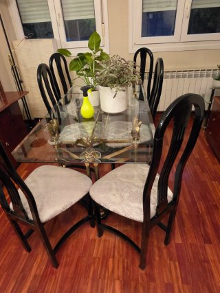 Pack 6 Sillas Diseño Negro y Beige