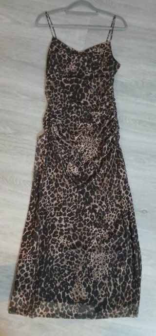 Vestido largo estampado animal print