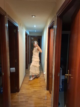 Vestido Zara Beige Largo