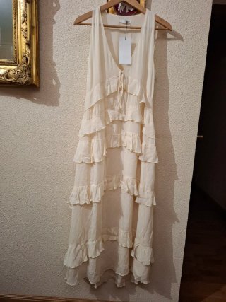 Vestido Zara Beige Largo