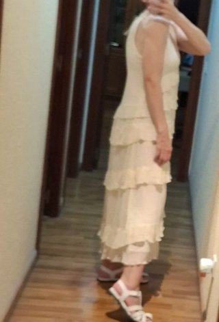 Vestido Zara Beige Largo