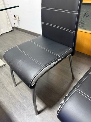 Mesa comedor cristal + 6 sillas