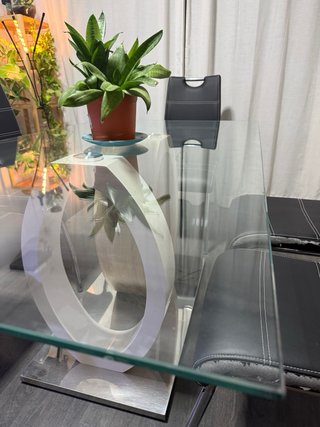 Mesa comedor cristal + 6 sillas