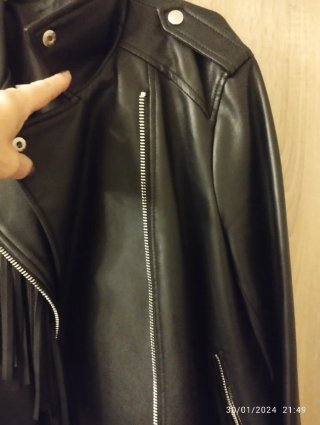 Cazadora Biker Negra Mango
