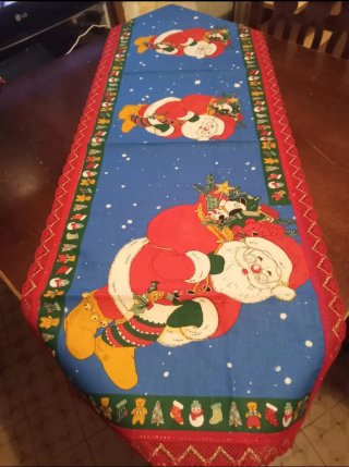 Runner Tavola Natale Babbo Natale Cucito