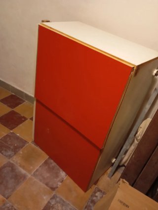 Mueble escurreplatos madera y metal