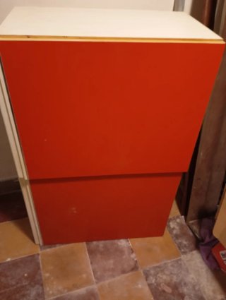 Mueble escurreplatos madera y metal
