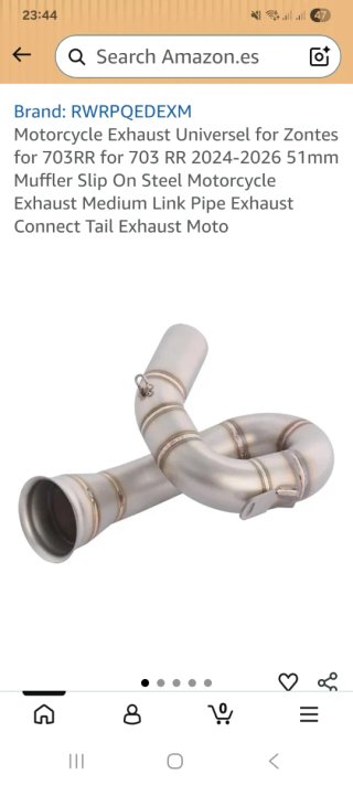 Tubo Escape Moto Zontes 703RR 51mm