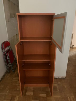 Mueble de salón madera y cristal