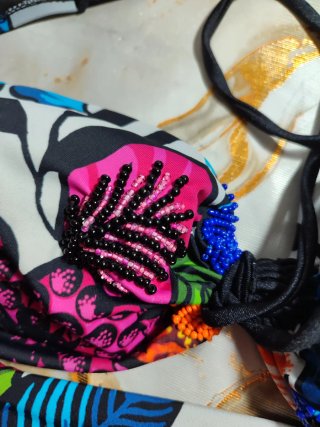Costume bikini donna con perline, t.46