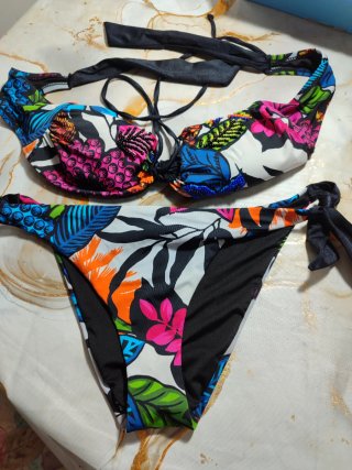 Costume bikini donna con perline, t.46