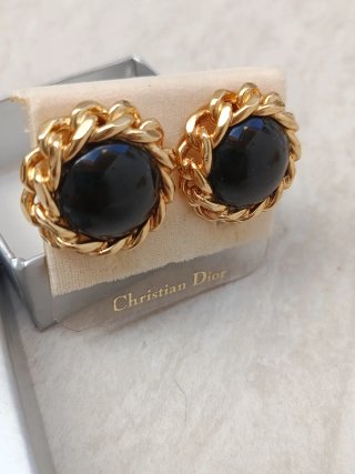 Pendientes Christian Dior Vintage Chapado Oro