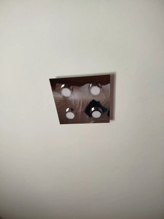 Plafón moderno plata y blanco