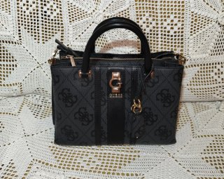 Bolso Guess Erena Girlfriend Satchel Negro/Gris
