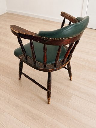 Sillón Vintage Windsor Cuero y Madera