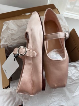 Bailarinas Mango raso rosa talla 38