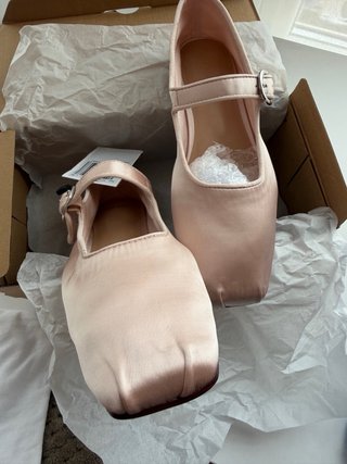 Bailarinas Mango raso rosa talla 38