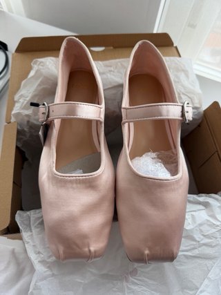 Bailarinas Mango raso rosa talla 38