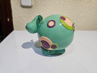 Hucha in ceramica per bambini con design di cane verde