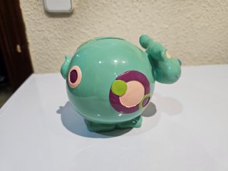 Hucha in ceramica per bambini con design di cane verde