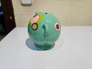 Hucha in ceramica per bambini con design di cane verde