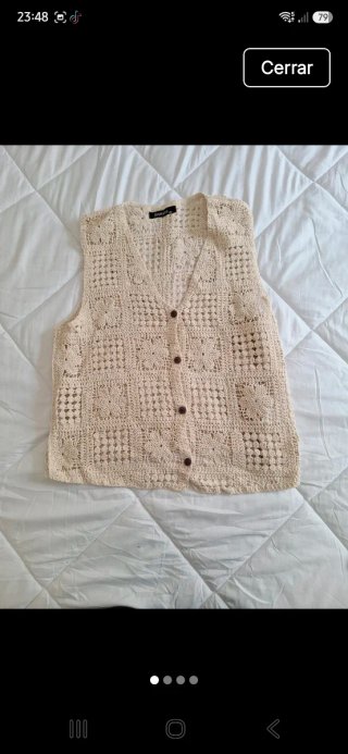 Chaleco crochet beige talla S/M