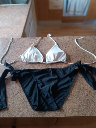 Bikini blanco y negro 2 piezas