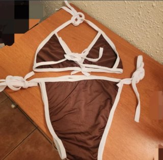 Bikini 2 Piezas Marrón y Blanco T.M