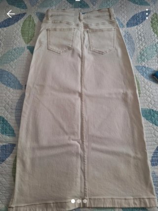 Falda Tejana Beige T-36 Con bolsillos y cremallera