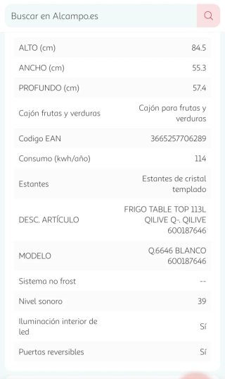 Mini nevera Qilive Q.6646 blanca 113L