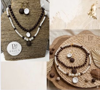 Collana e orecchini cocco