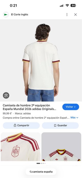 Camiseta España 2ª equipación Mundial 2026
