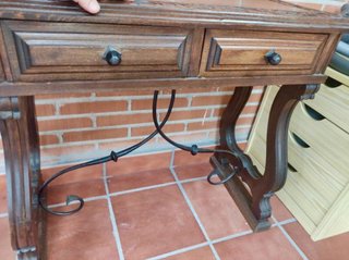 Escritorio rústico madera y metal