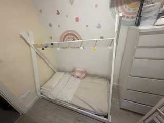 Cama Montessori Cabaña Tipi Blanca de madera