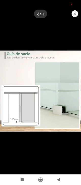 Puerta corredera cristal con kit