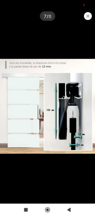 Puerta corredera cristal con kit