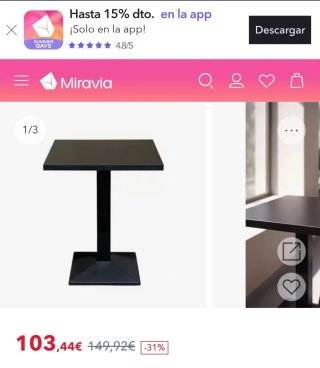 MESA NEGRA 70x70x75 CM PERFECTO ESTADO NO SE ENVÍA