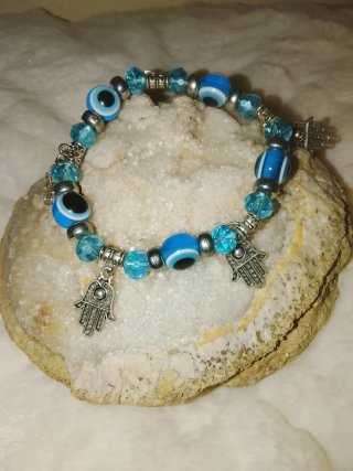 Pulsera Ojo Turco y Mano de Fátima