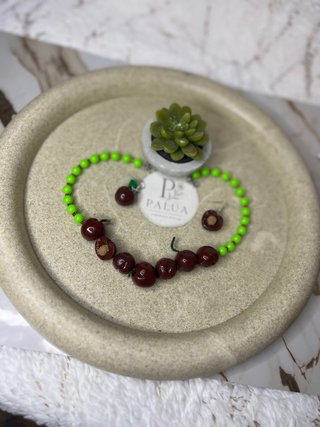 Collana e orecchini ciliegia